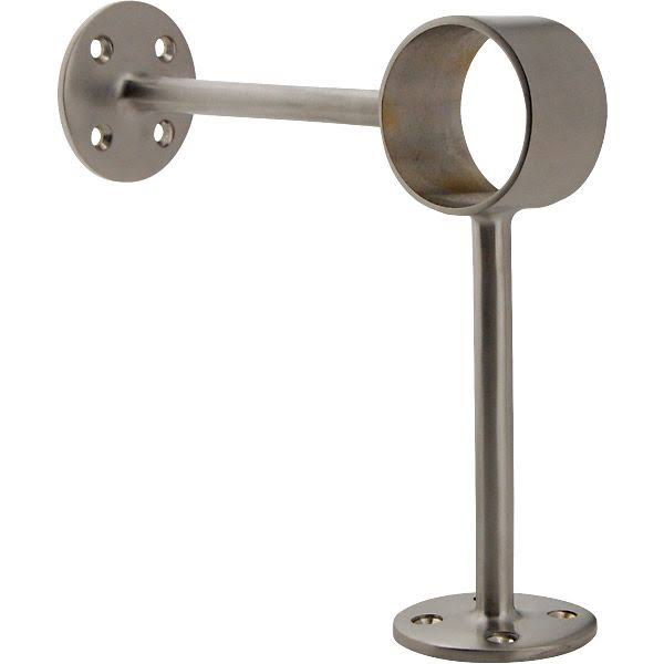 90 Deg. Post Foot Rail Bracket - Brushed Stainless Steel - 2x22 OD