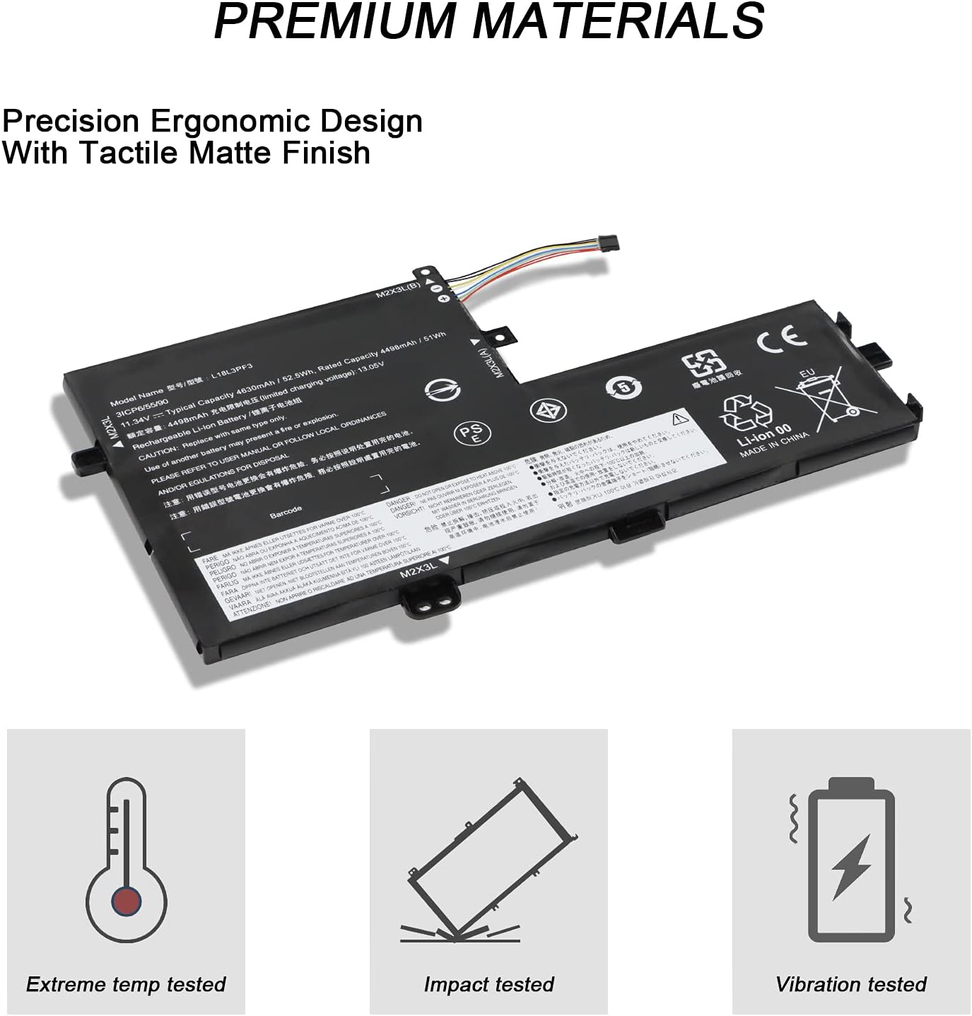 TIIANTE 52.5Wh L18M3PF6 Laptop Battery for IdeaPad C340-15IIL C340-15IWL S340-14API S340-14IIL S340-14IML S340-14IWL Series Notebook L18L3PF3 L18L3PF2 L18M3PF7 L18C3PF7 L18C3PF6 5B10T09096 5B10W67177 Pack of 2
