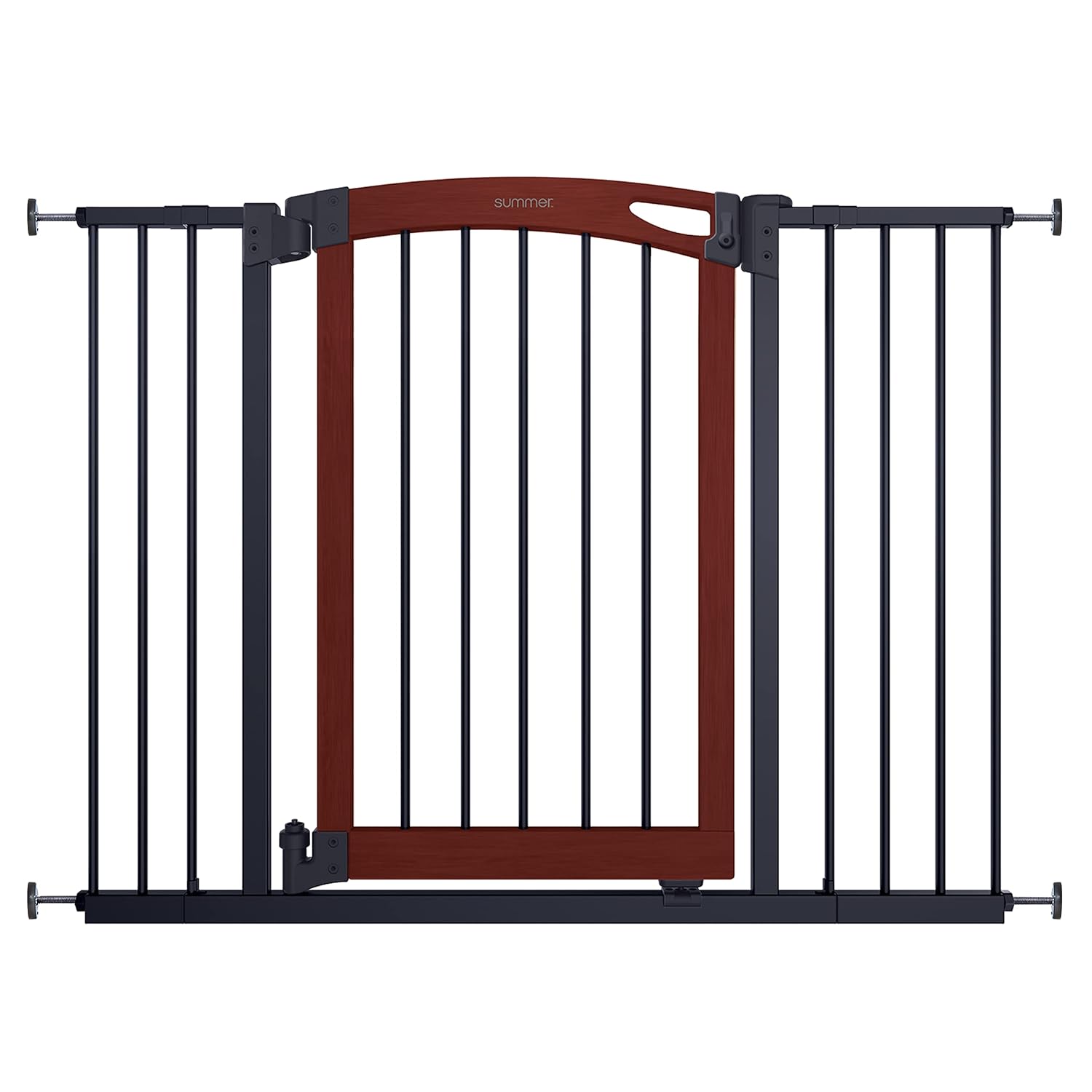Summer Essex Craft Safety Baby Gate, Solid Wood Cherry Stain Arched Doorway and Charcoal Gray Metal Frame – 30” Tall, Fits Openings up to 28” to 42” Wide, Baby and Pet Gate for Doorways and Stairways Pack of 2
