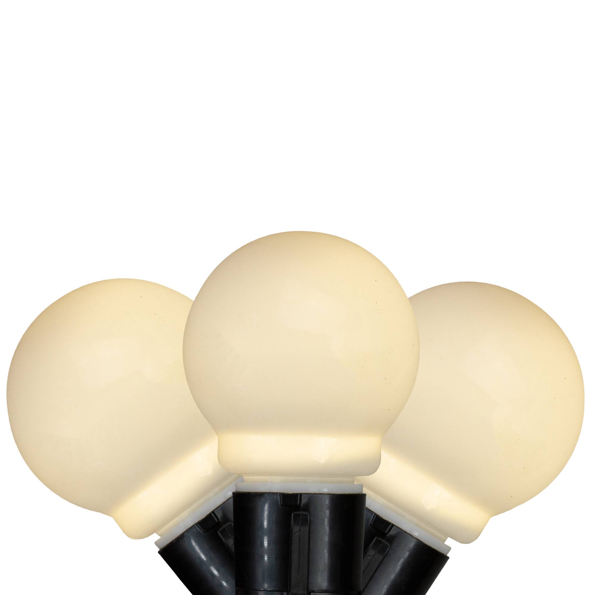 Kurt Adler 10 Warm White Glass LED Party Time Christmas Holiday Light Black Wire