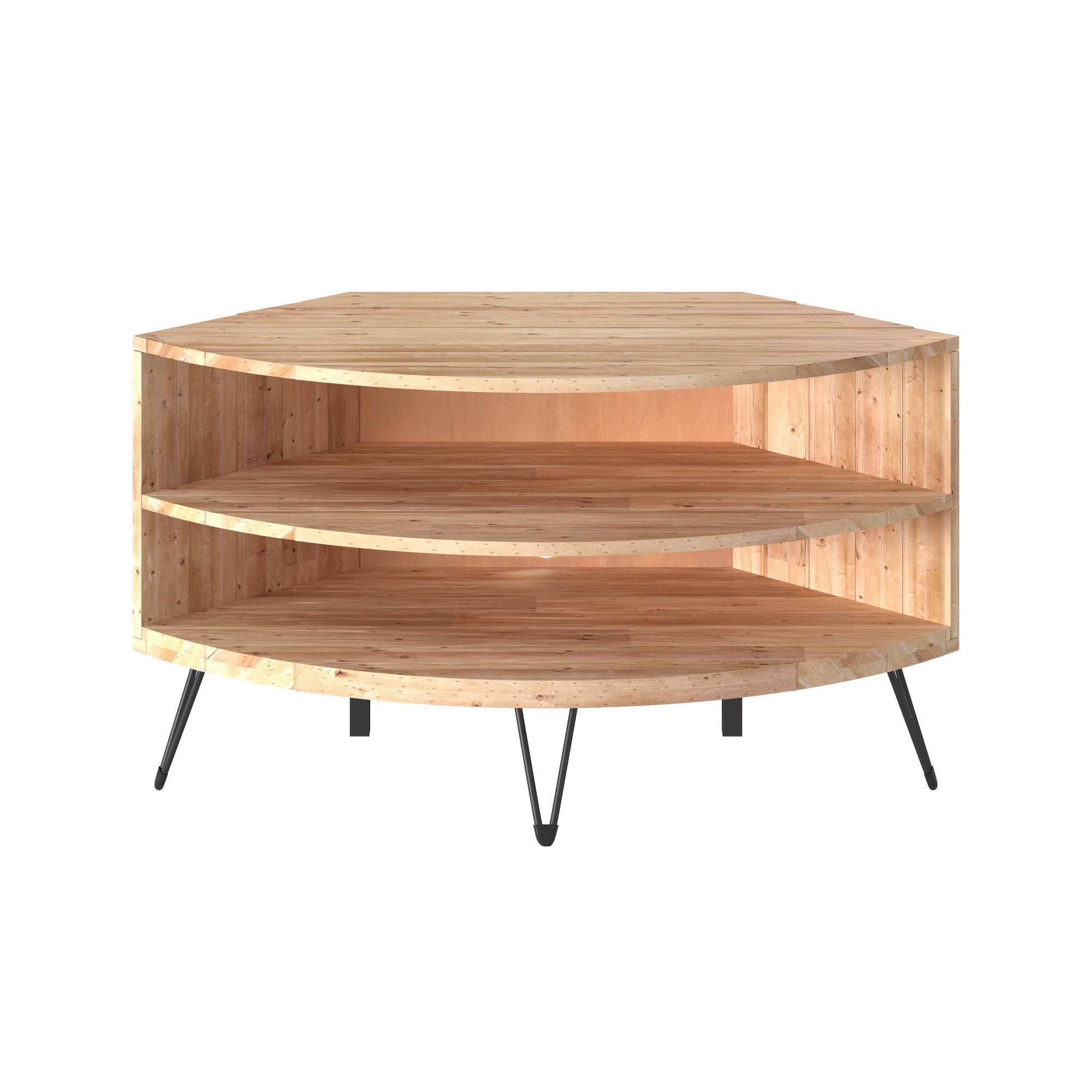 Altona Corner TV Stand for TVs Up to 43x22 Natural/Black - Summerland Home