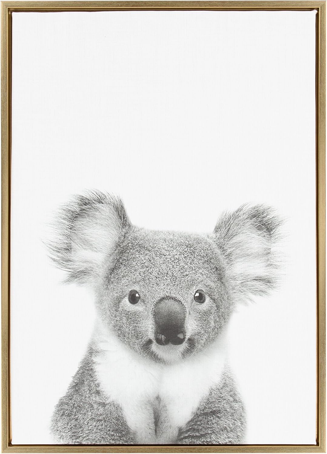 Kate and Laurel Sylvie Koala Framed Canvas by Simon Te Tai, 18x24, Natural Pack of 2