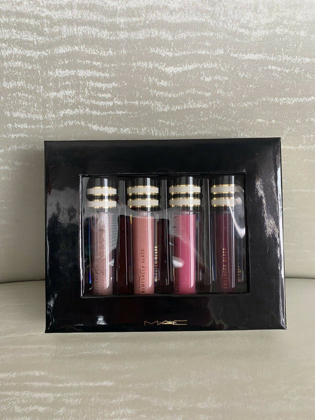 Mac Nocturnals Lip Gloss Pink Lipglass Dazzleglass Cremesheen Glass 4-pc Set NIB