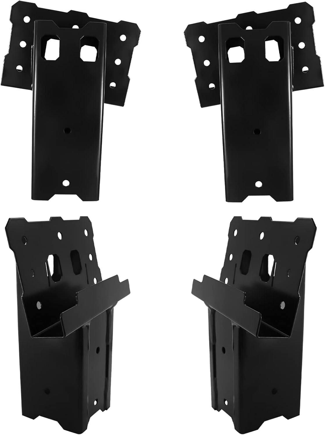 Highwild Platform Brackets Multi-Use 4x4 Compound Angle Brackets for Deer Stand, Hunting Blinds, Observation Decks & Outdoor Platforms - Set of 4 - Black