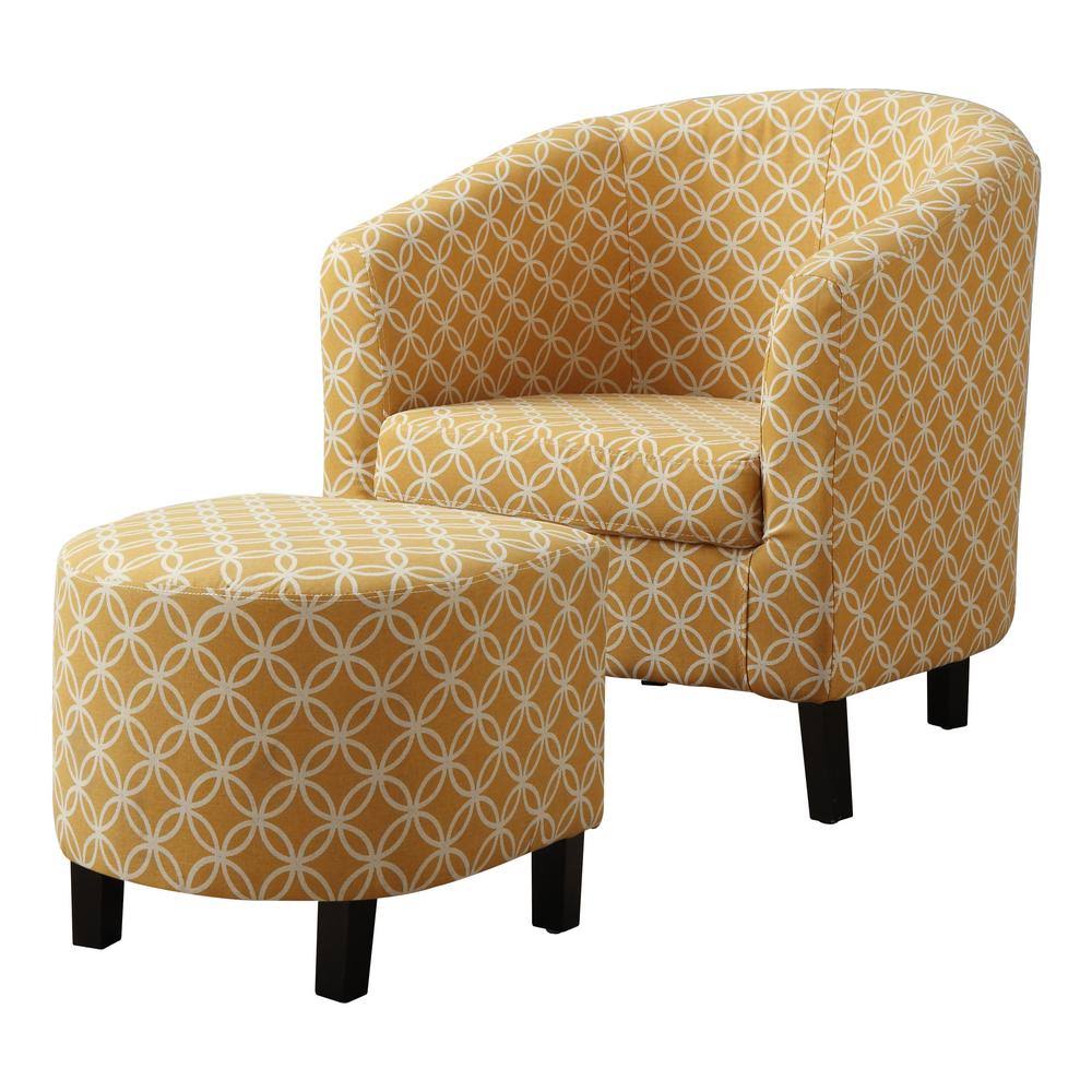 Monarch Specialties Burnt Yellow 2 Piece Accent Chair