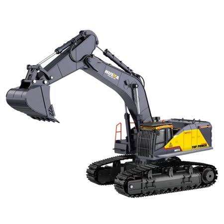 Huina 1592 1:14 RC Excavator 2.4GHz Electric Remote Control Excavator Toy RC Construction Tractor Digger Car Metal Shovel Light