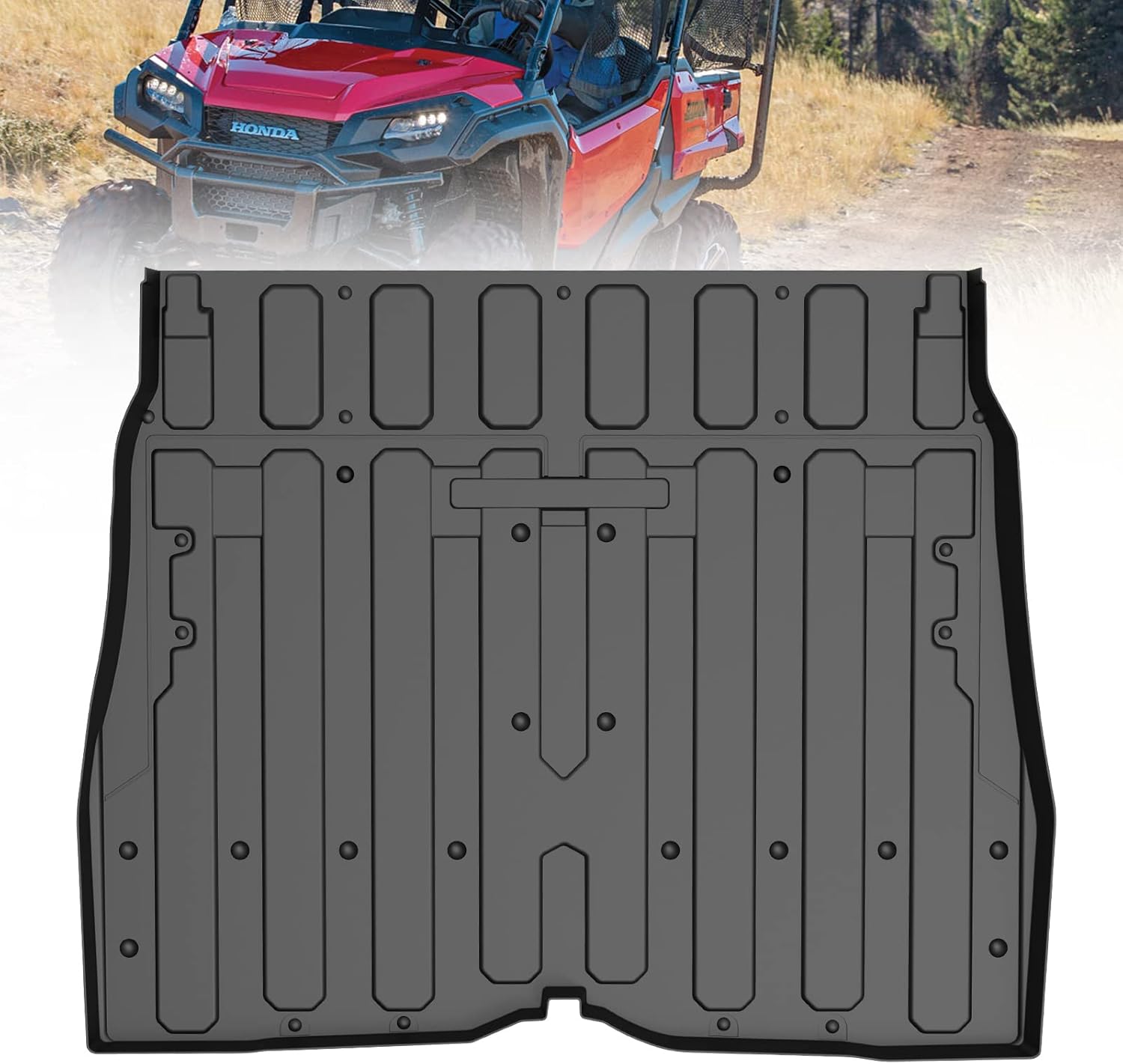 A&UTV PRO Bed Mat,Compatible for Honda Pioneer SXS 1000-5 Cargo Rear Bed Liner M5 (5 Seater) 2016-2021, TPE Material All Weather Protection Accessories