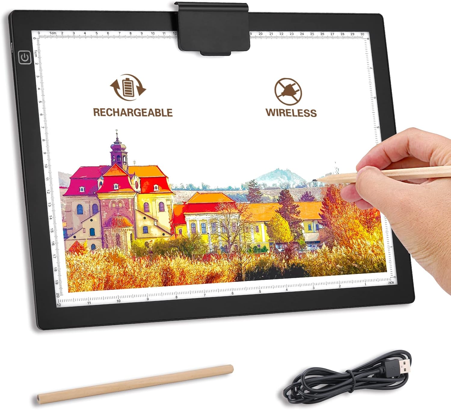 Wireless Light Pad for Tracing, Iusmnur A4 Battery Powered LED Light Box Dimmable Brightness LED Art Tracing Pad for Artist Drawing Sketching Animation Stencilling and 5d Diamond Painting