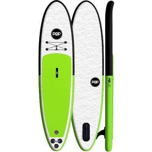Pop Paddleboards Pop-Up Inflatable Stand-Up Paddleboard Green/Black, 11ft