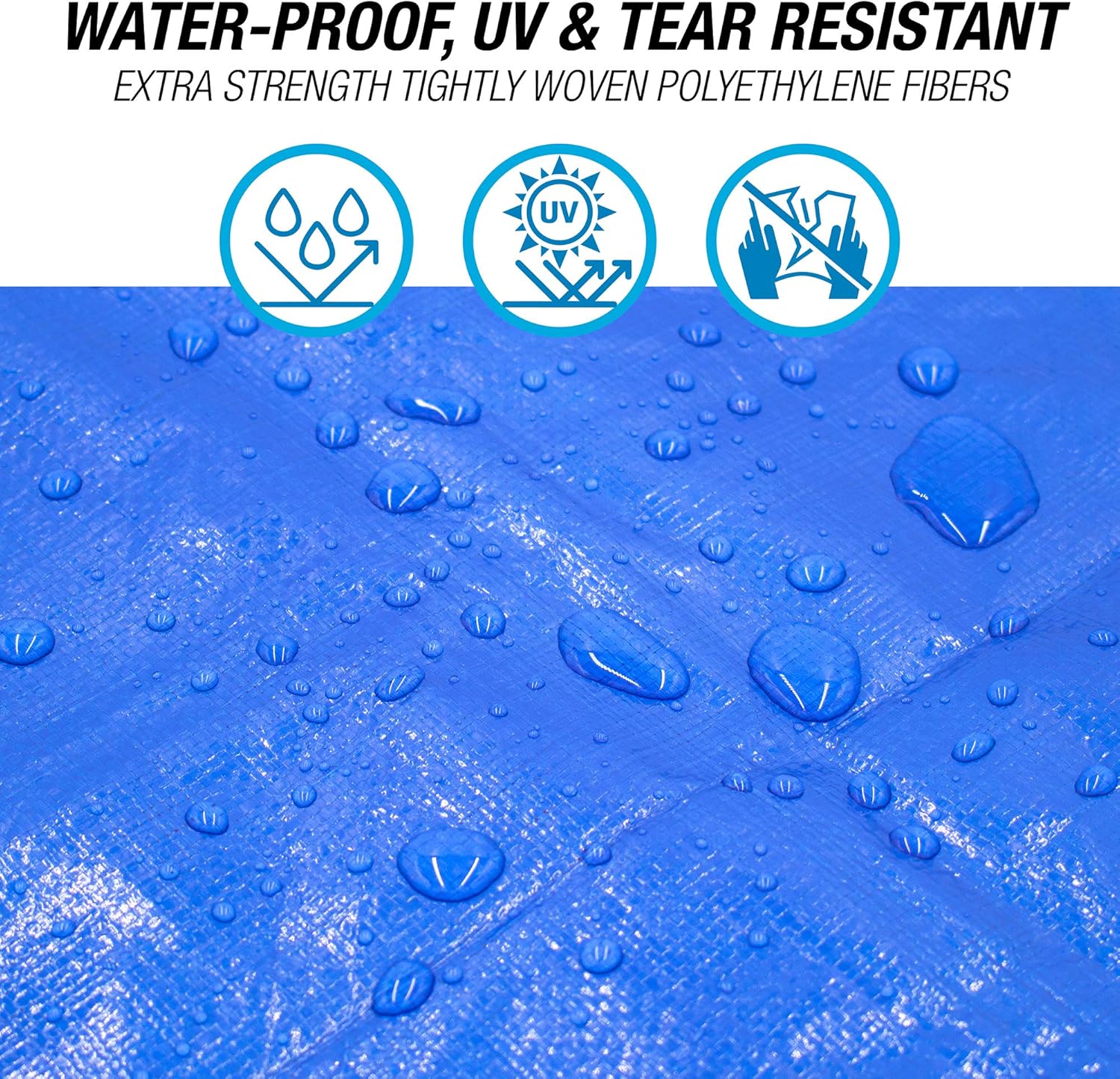 Durable, Heavy Duty & Waterproof 30’ x 40’ All Purpose 5 MIL Tarp by Dry Gear Pack of 2