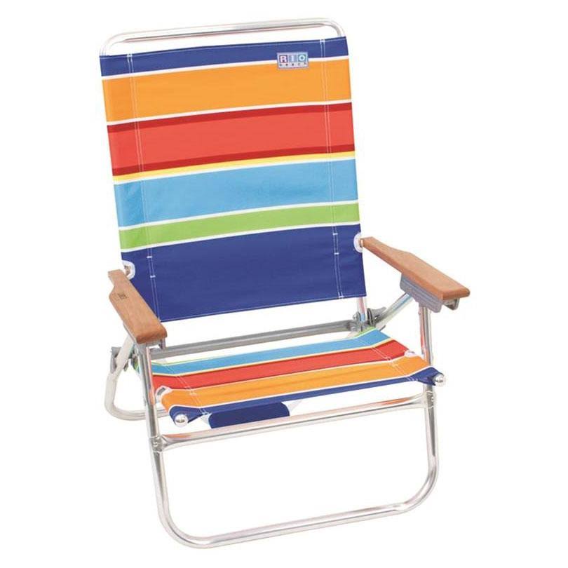 Rio Brands Rio SC6021508OG/1603O Easy In-Easy Out Beach Chair, 35-3/4 in H x 24-1/2 in W x 25 in D, Aluminum Frame