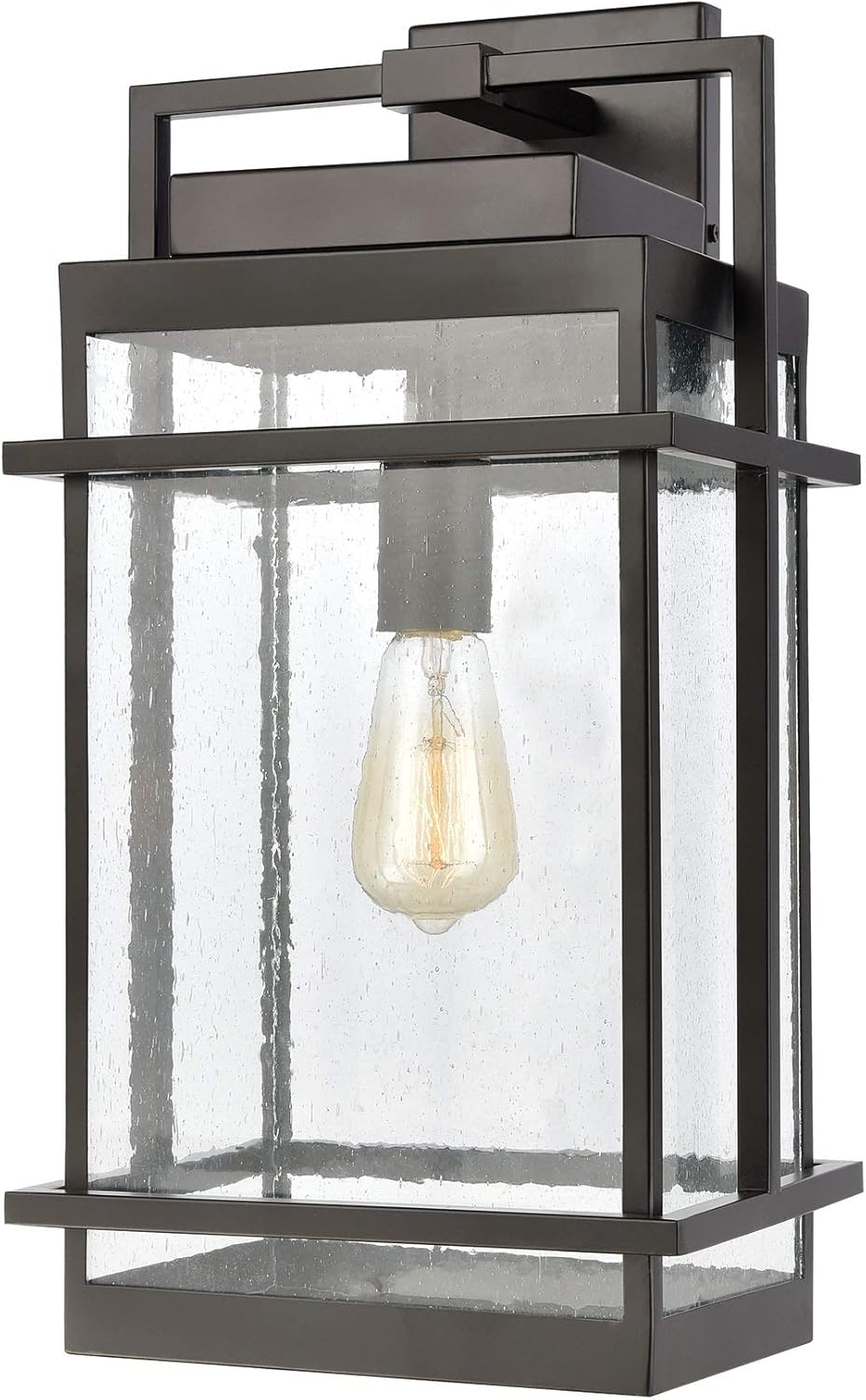 Elk Lighting 46762/1 Breckenridge 1-Light Matte Black with Seedy Glass Sconce