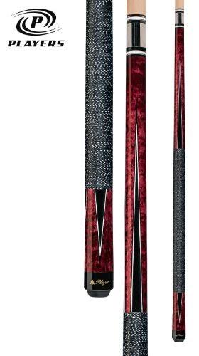 Players Crimson Super Birds-Eye Maple with Black and White Points Cue