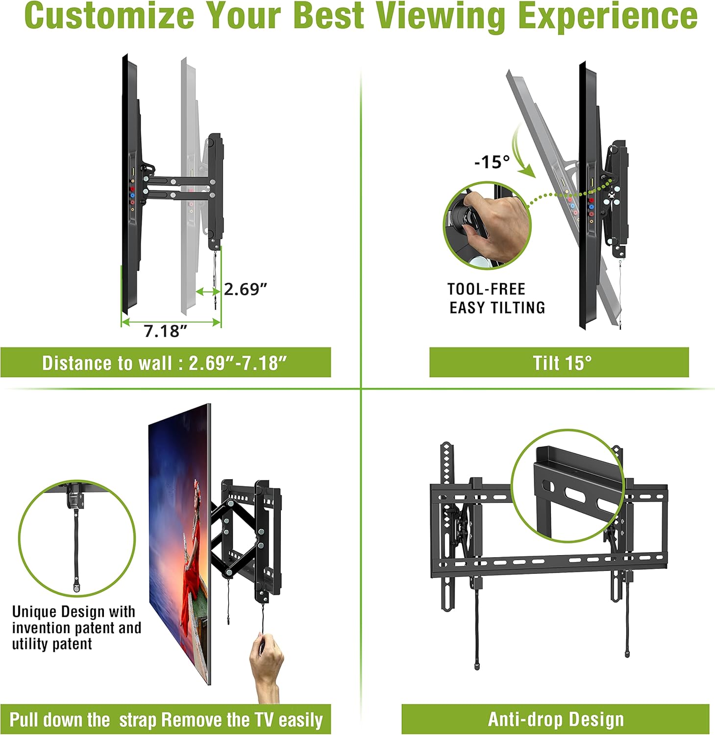 USX MOUNT Advanced Full Tilt TV Mount, up to 24