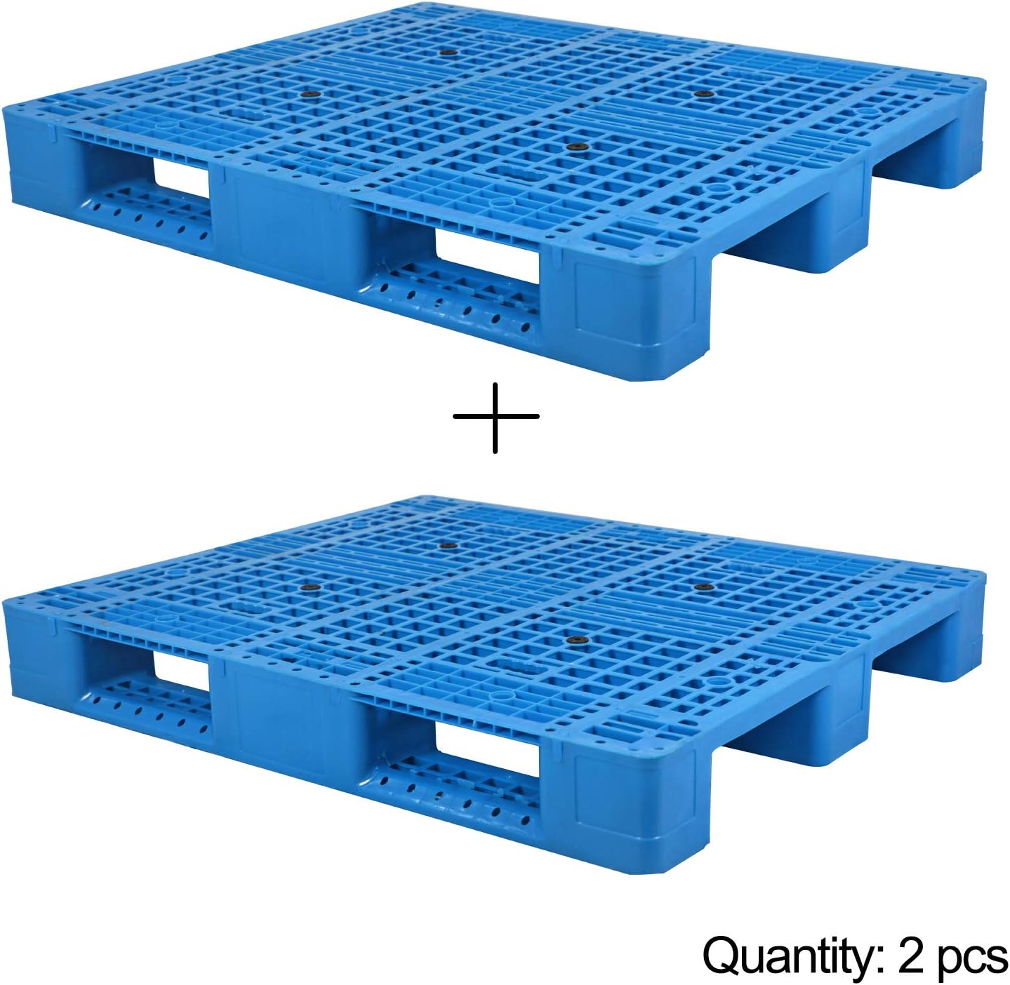 APOLLOLIFT 2 PCS Rackable Plastic Pallet with 4 Way Entry, Static Load 11000lbs Dynamic Load 3300lbs, 39.5