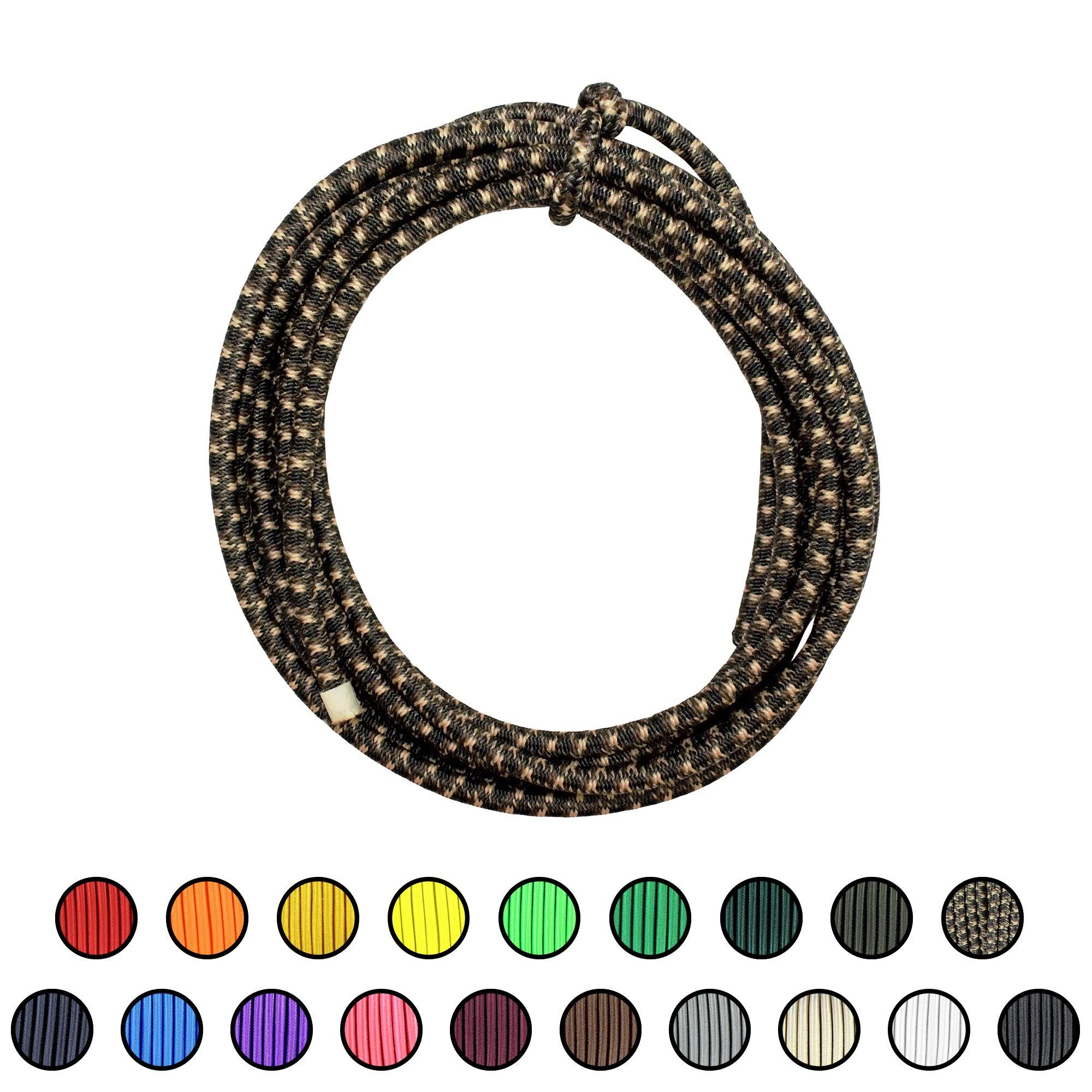 Sgt Knots Marine Grade Shock Cord - 100% Stretch, Dacron Polyester Bungee for DIY Projects, Tie Downs, Commercial Uses (3/16x22