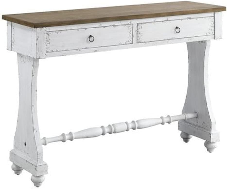 Acme Carminda Console Table in Antique White Finish