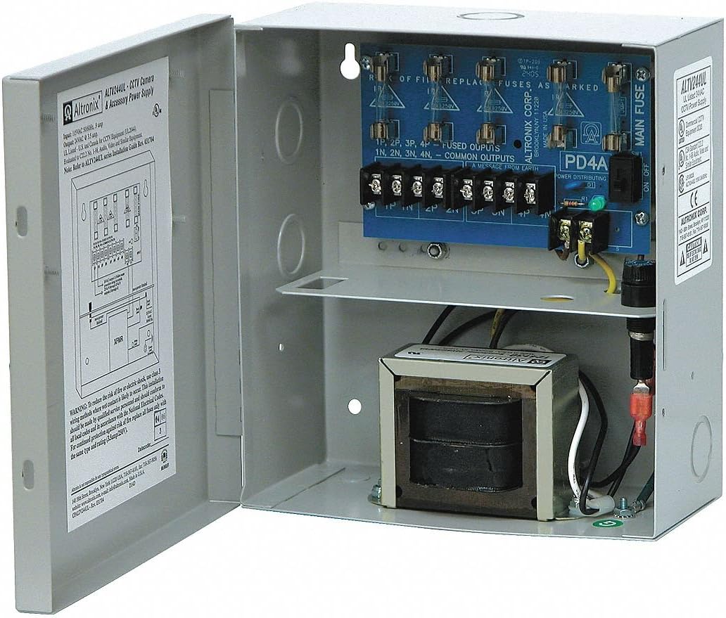 Steel Power Supply 4Fuse 24Vac @ 3.5A with Gray Finish