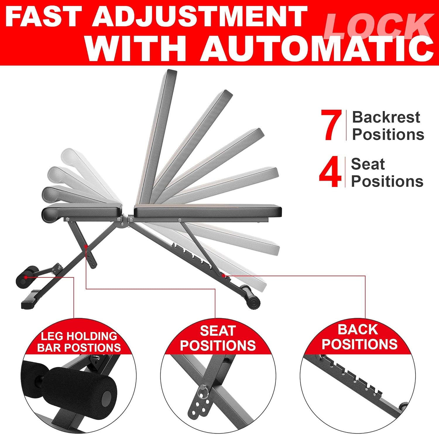 Weight Bench Adjustable Workout Bench for Full Body Workout,Foldable Strength Training Fitness Bench Multi-Purpose,Portable Flat/Incline/Decline Exercise Bench for Home Gym Pack of 2