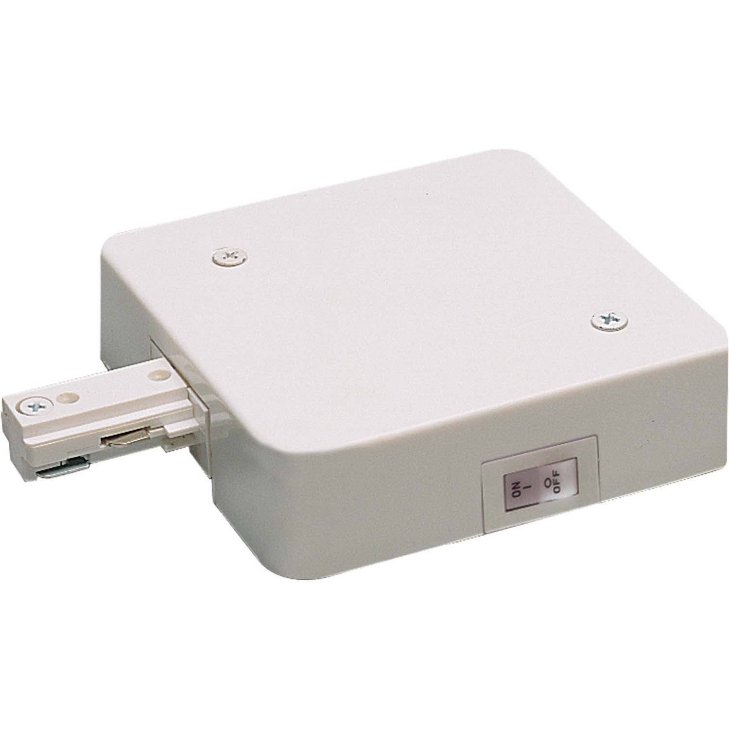 Nora NT-348W/12A T-Bar Live End Feed w/ Current Limiter, 12 Amps, 1 Circuit TRACK, White