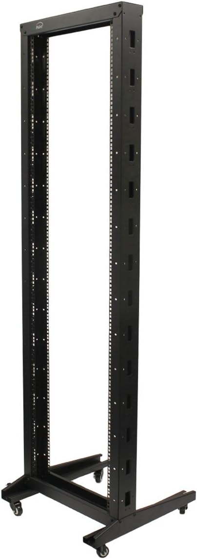 NavePoint 7ft Open Frame 19 Inch 42U 2-Post Network Server Relay Rack Rolling with Casters