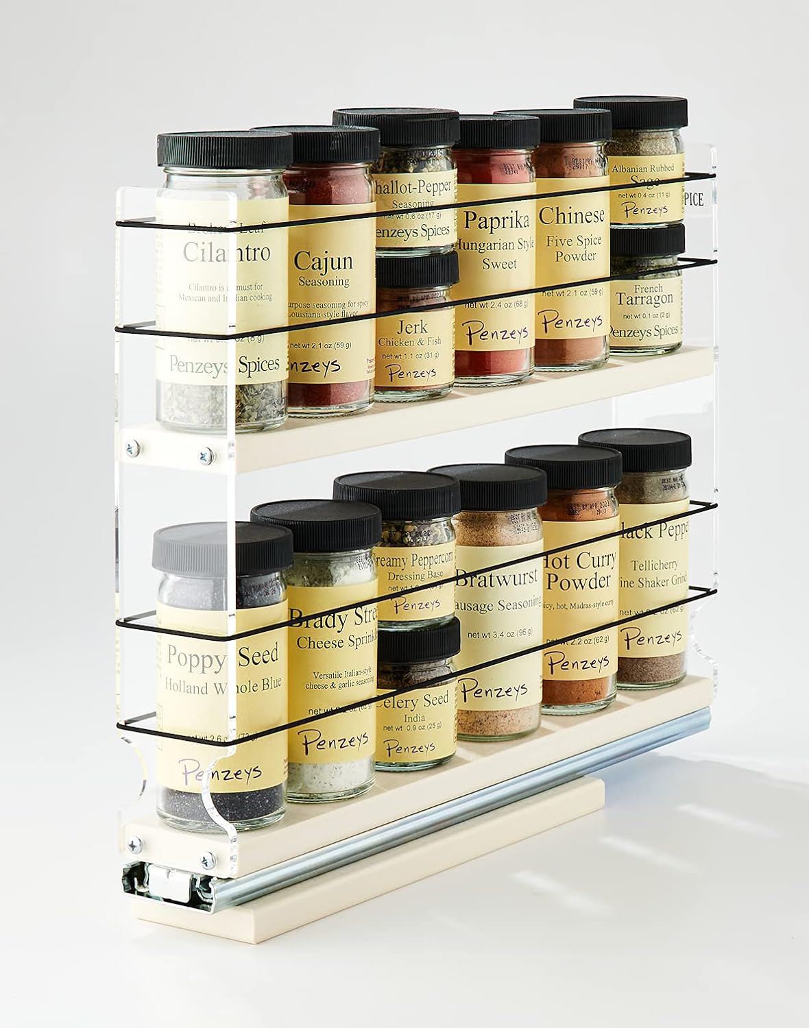 Vertical Spice - 2x2x14 DC - Spice Rack Narrow Space - 12 Capacity - Drawer Access