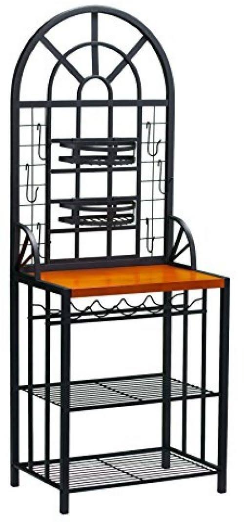 Southern Enterprises Dome Bakers Rack with Wine Storage