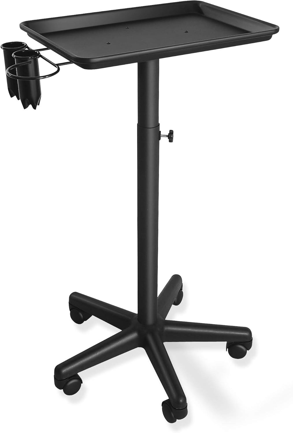 Saloniture Premium Aluminum Instrument Tray with Accessory Caddy - Black Pack of 2