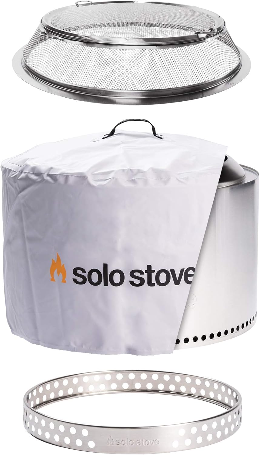 Solo Stove Yukon Backyard Bundle Portable Fire Pit Wood Burning and Low Smokeless Fire Pit Camping Stove | 27x17 Inches with Camp Stove Accessories