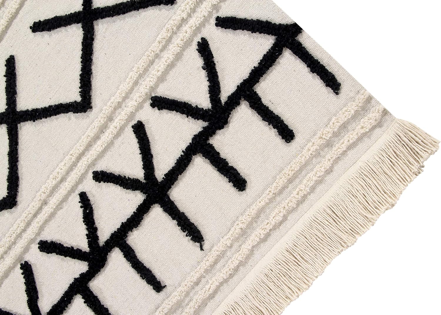 Lorena Canals Washable rug Bereber Canvas - Natural - Black - Rugs - 4' 7