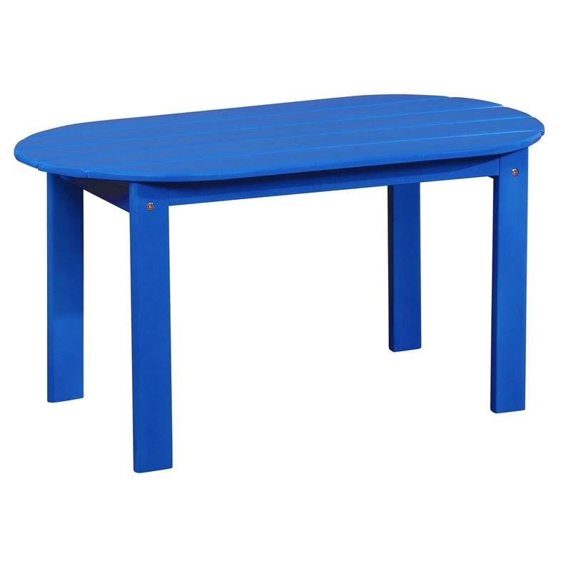 Linon Adirondack Wood Outdoor Coffee Table in Blue - CYMX2095