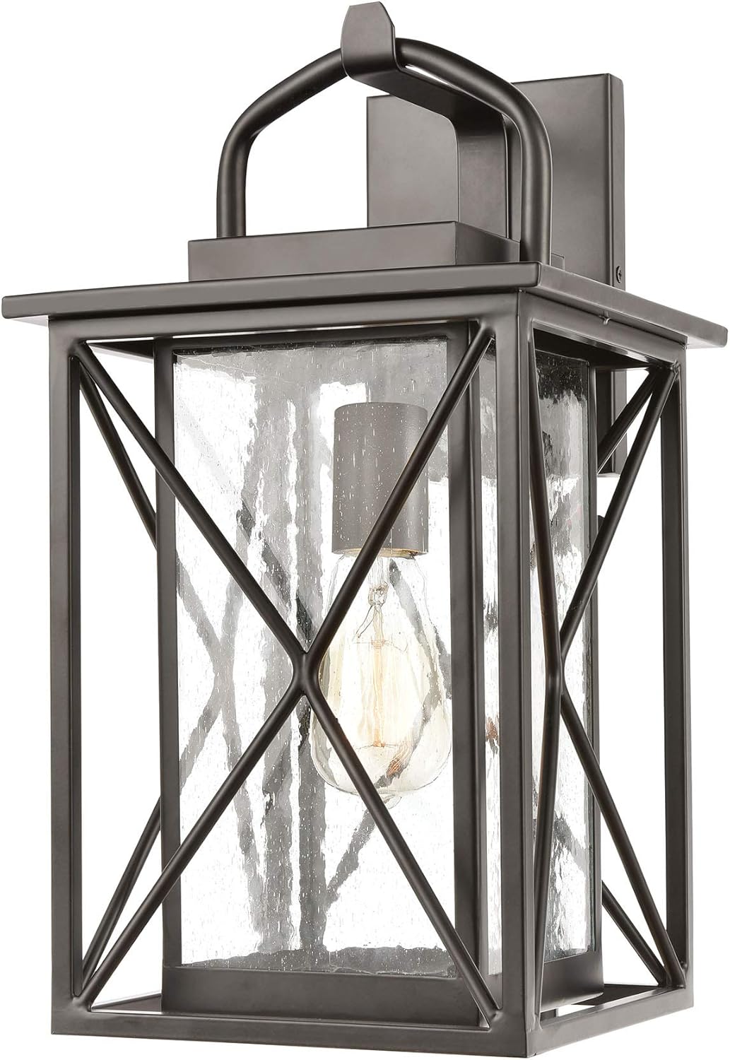 Elk Lighting 46751/1 Carriage 1-Light Matte Black with Seedy Glass Sconce,not specified