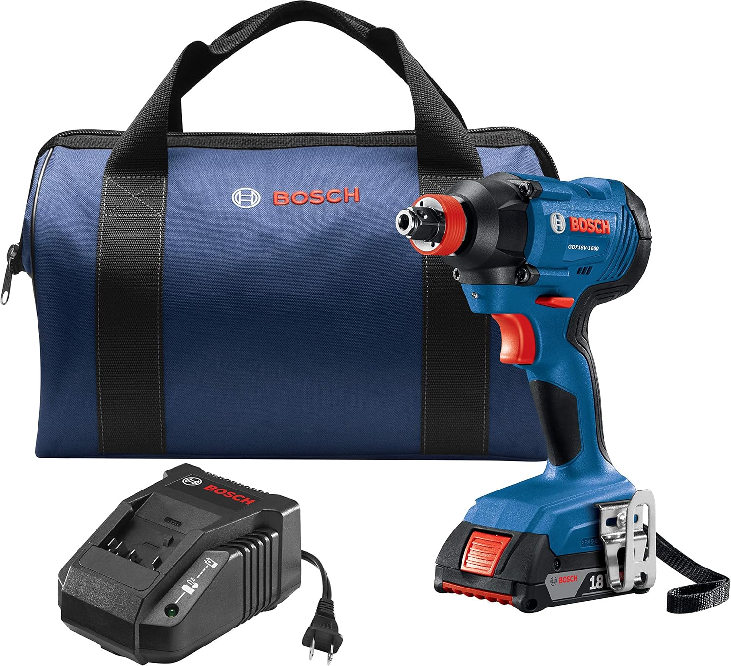 BOSCH GDX18V-1600B12 18V Freak 1/4 In. and 1/2 In. Two-In-One Bit/Socket Impact Driver Kit