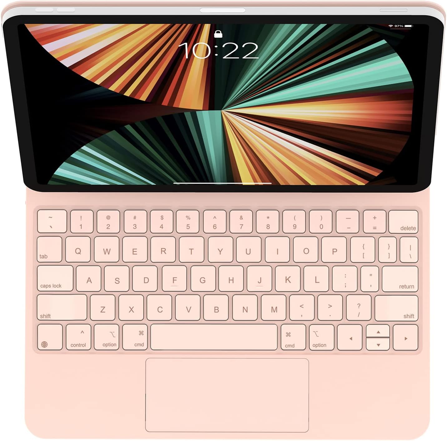 HOU Keyboard Case for 2022 iPad Air 5th / 4th Generation and 2021 iPad Pro 11 inch 3rd, with A Floating Design and Built‑in Trackpad, Shell Compatible with iPad Pro 11