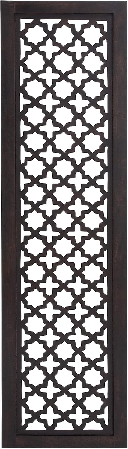Deco 79 Wooden Wall Panel with Fine Attention to Details, Black/White
