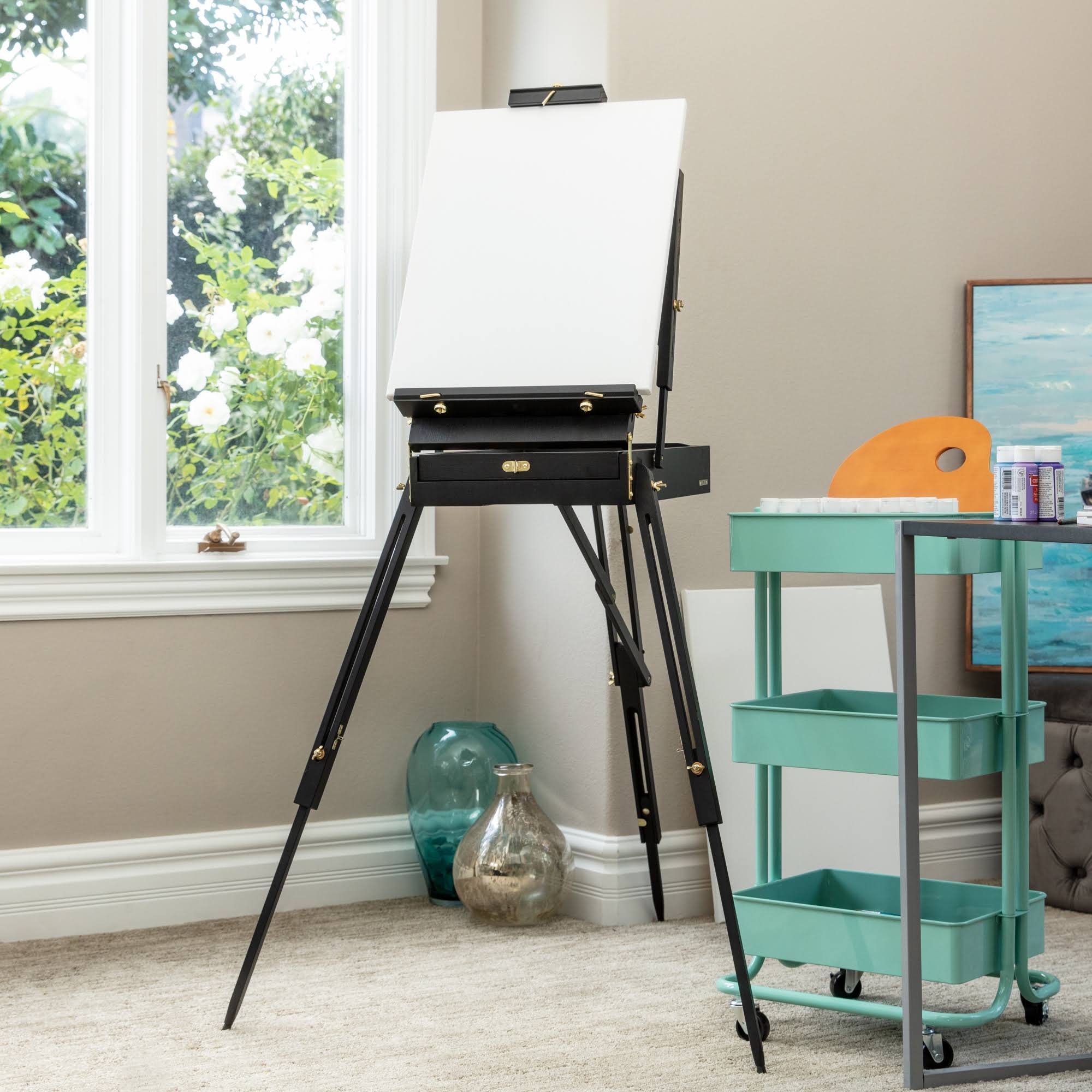 Best Choice Products BCP Portable Folding French Style Easel Tripod Stand with Drawer, Black