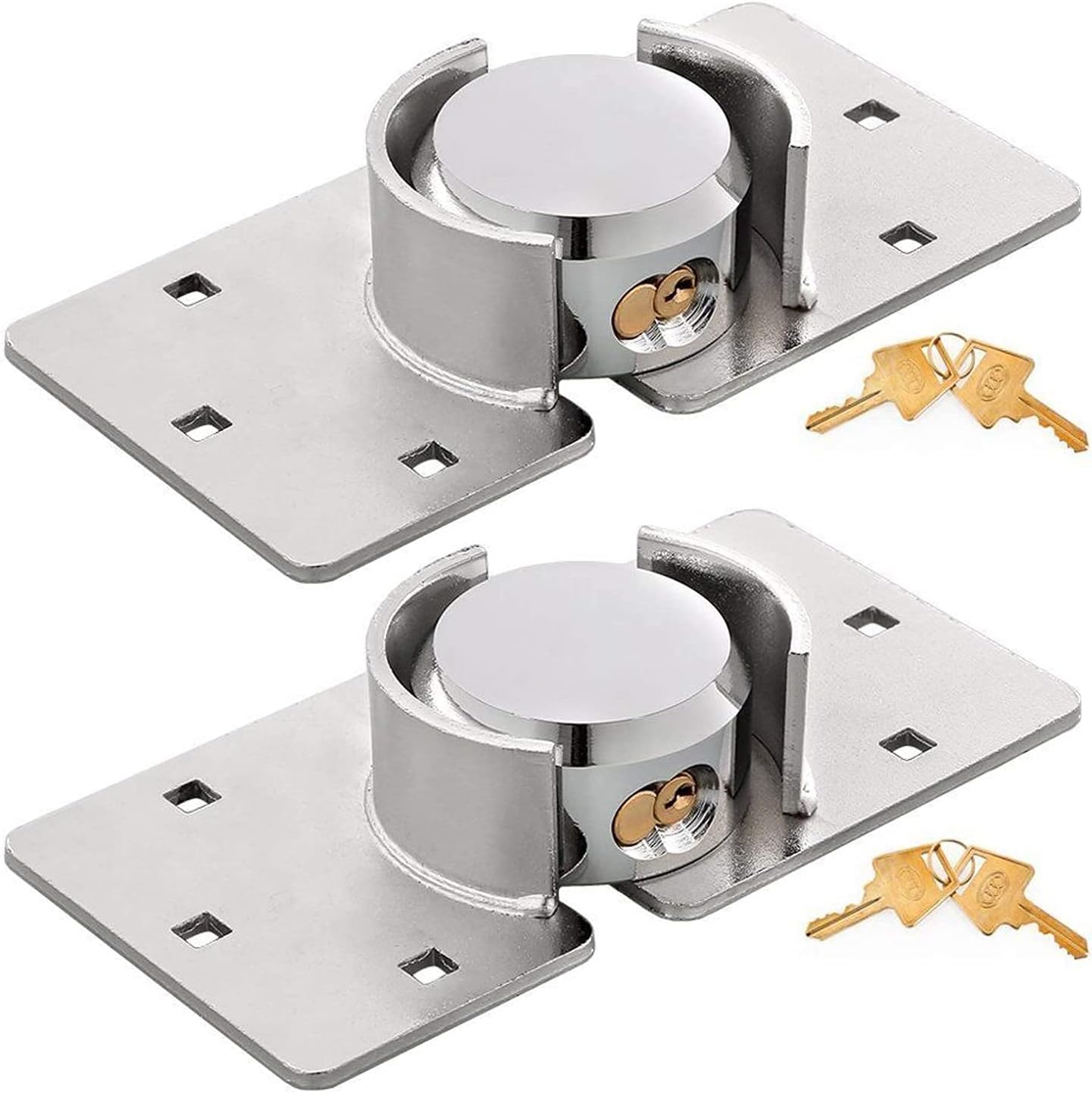 osea 2 Pack Van Door Padlock Heavy Duty Solid Steel Hasp 73MM Garage Shed Door Lock Security Padlock Nut with 4 Keys for Trucks, Gates, Vans and Vending Machines