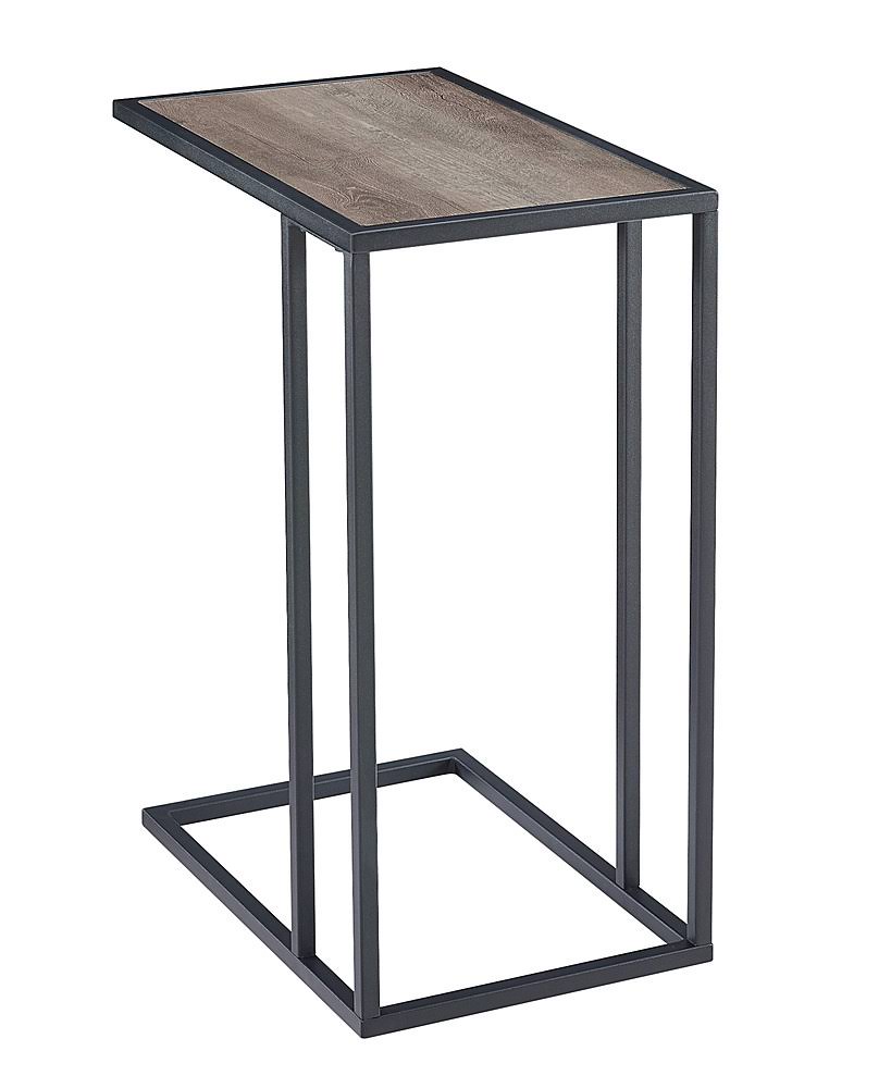 Walker Edison - Modern Rectangle End/Side Table - Gray Wash/Black