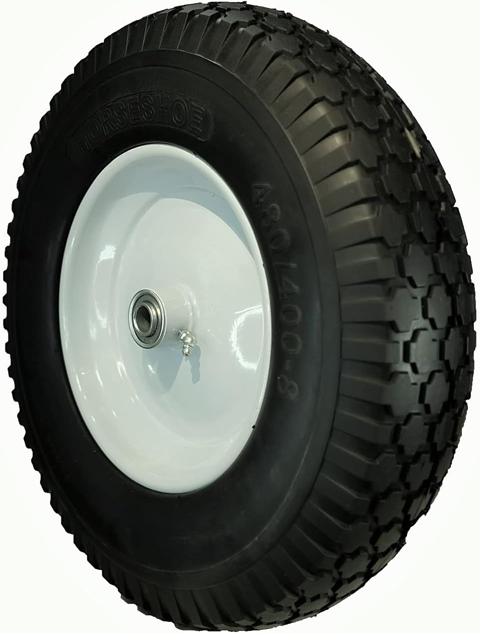 New HORSESHOE Cross 4.80/4.00-8 Solid Flat-Free Contractor Grade Wheelbarrow Cart 16