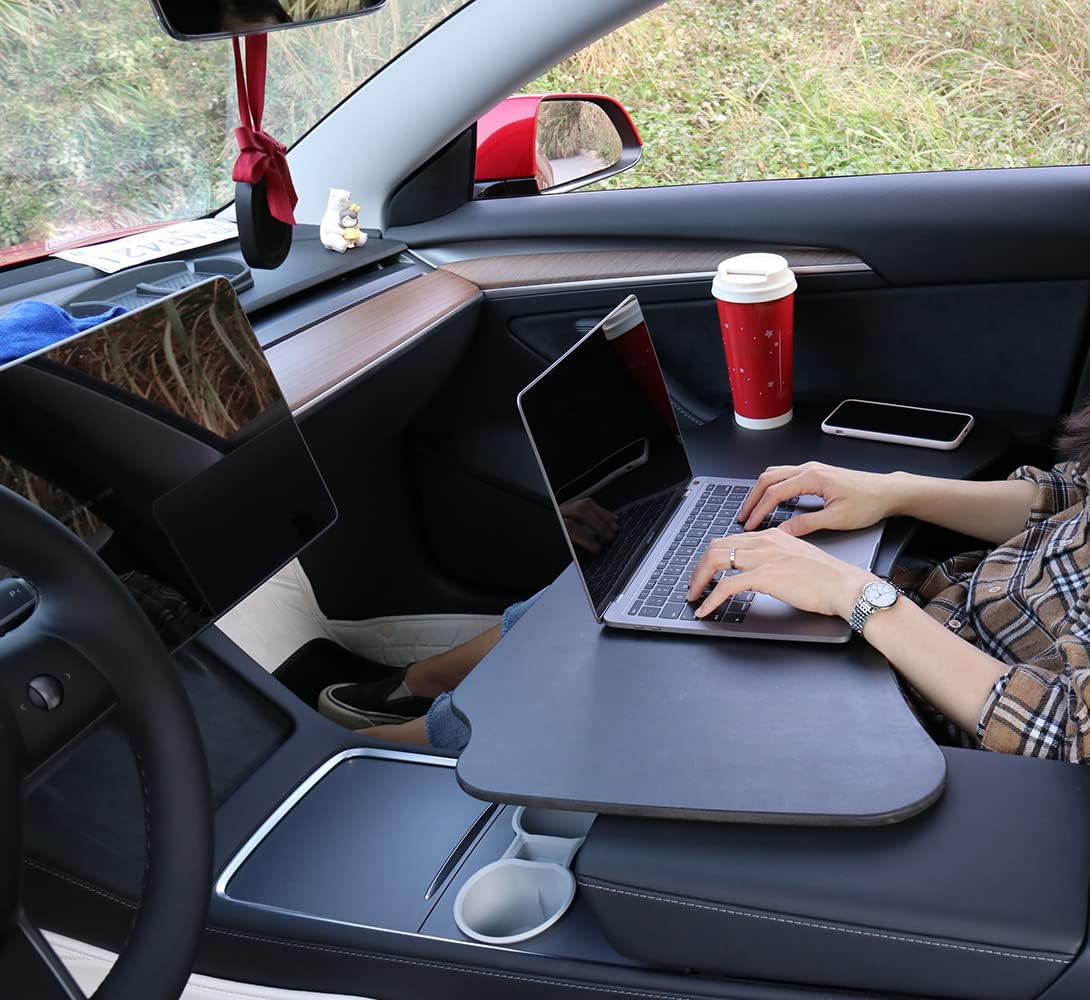 Topfit for Tesla Model Y Model 3 Tray Eat Lunch in Car Car Laptop Desk for Working Remotely Fit Cars Table Upgrade More Comfortable Big Space