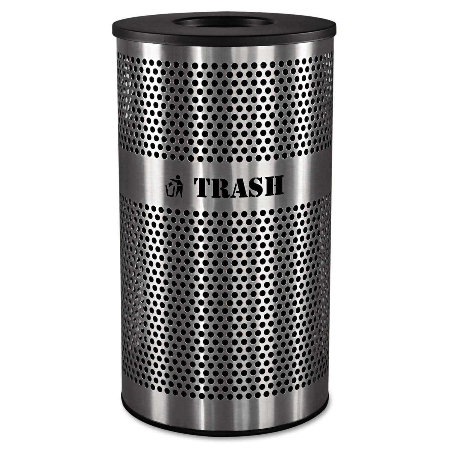 Ex-Cell Stainless Steel Trash Receptacle, 33 gal, Stainless Steel