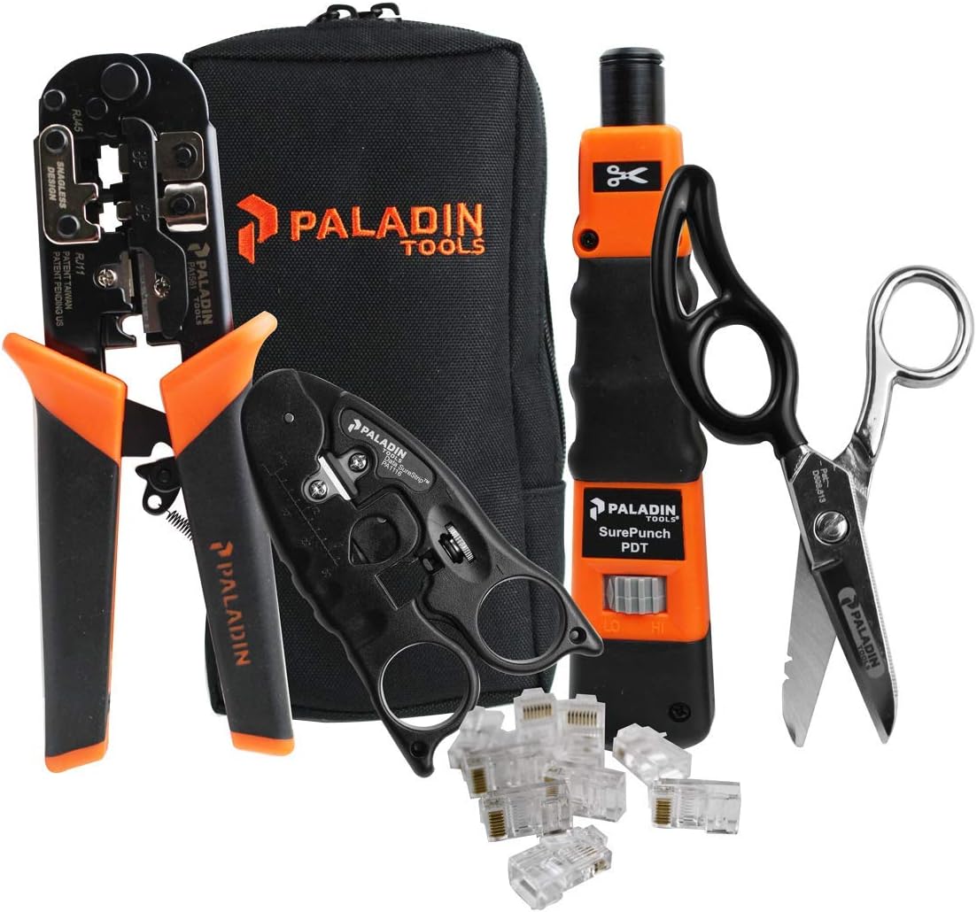 Paladin Tools PA4908 Professional DataComm Network Tool Kit - RJ11, RJ45, CAT5, CAT5E, CAT6