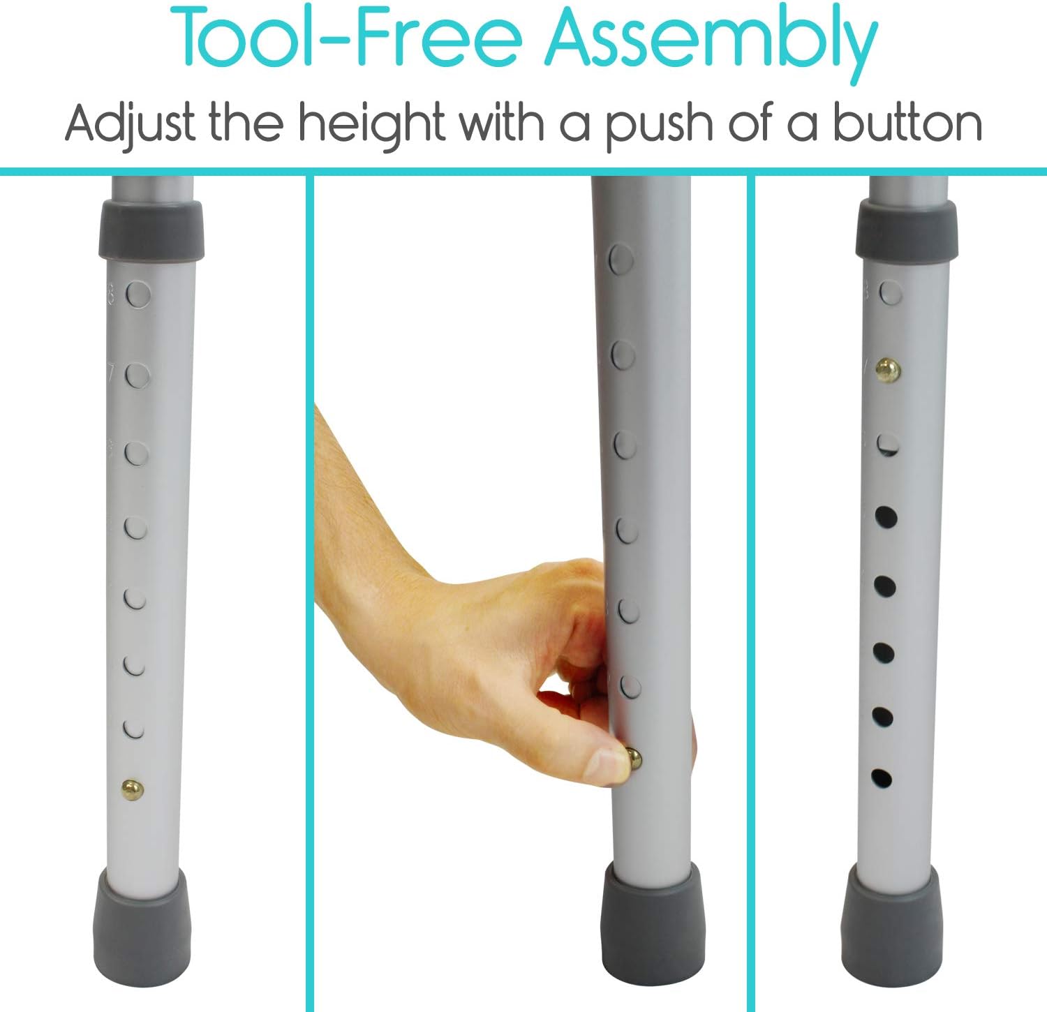 Vive Shower Stool - Bath Tub Bench - Bathroom Safety and Shaving Seat Benches - Adjustable, Heavy Duty and Lightweight for Elderly, Senior, Handicap and Disabled Pack of 2