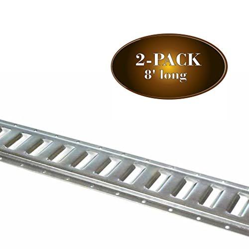 DC Cargo Mall 2pk E Track Tie-Down RAIL, Zinc-coated 12 Gauge Steel ETrack Tiedowns, 8& x 5x22 Horizontal E-Tracks, Pack of 2 Bo