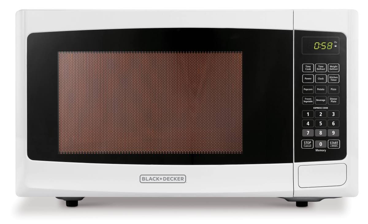 Black u0026 Decker EM031MFFX1 1.1 Cu. ft. Black Digital Microwave White