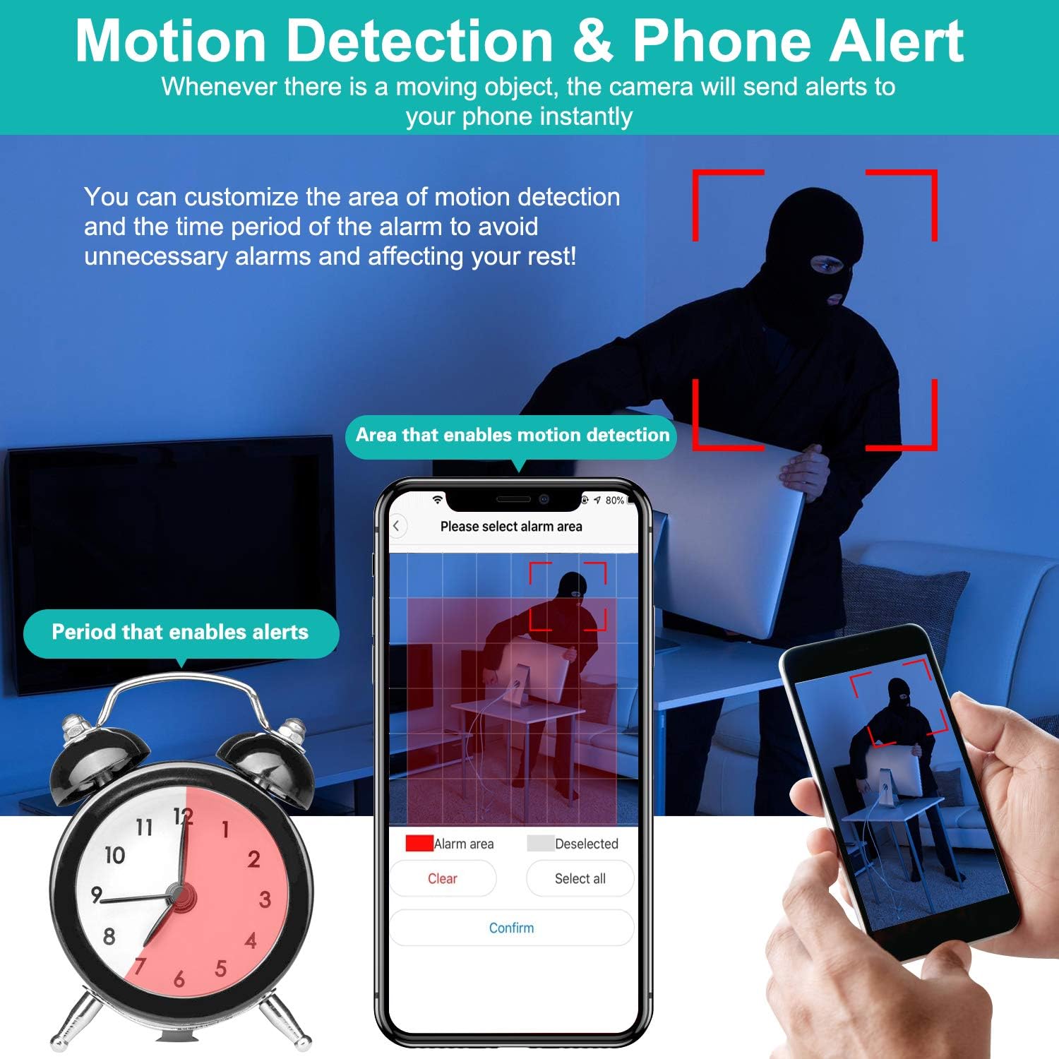 Wi-Fi IP Camera, BORUN 1536P Indoor Camera with Phone APP and Audio, 360° Rotatable Baby/Pet Monitor Camera with Live Stream, Motion Detection and Tracking, Auto Cruise, Night Vision, Pan/Tilt/Zoom Pack of 2