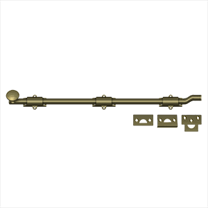 Deltana 18x22 Surface Bolt, Off-Set HD Antique Brass FPG185