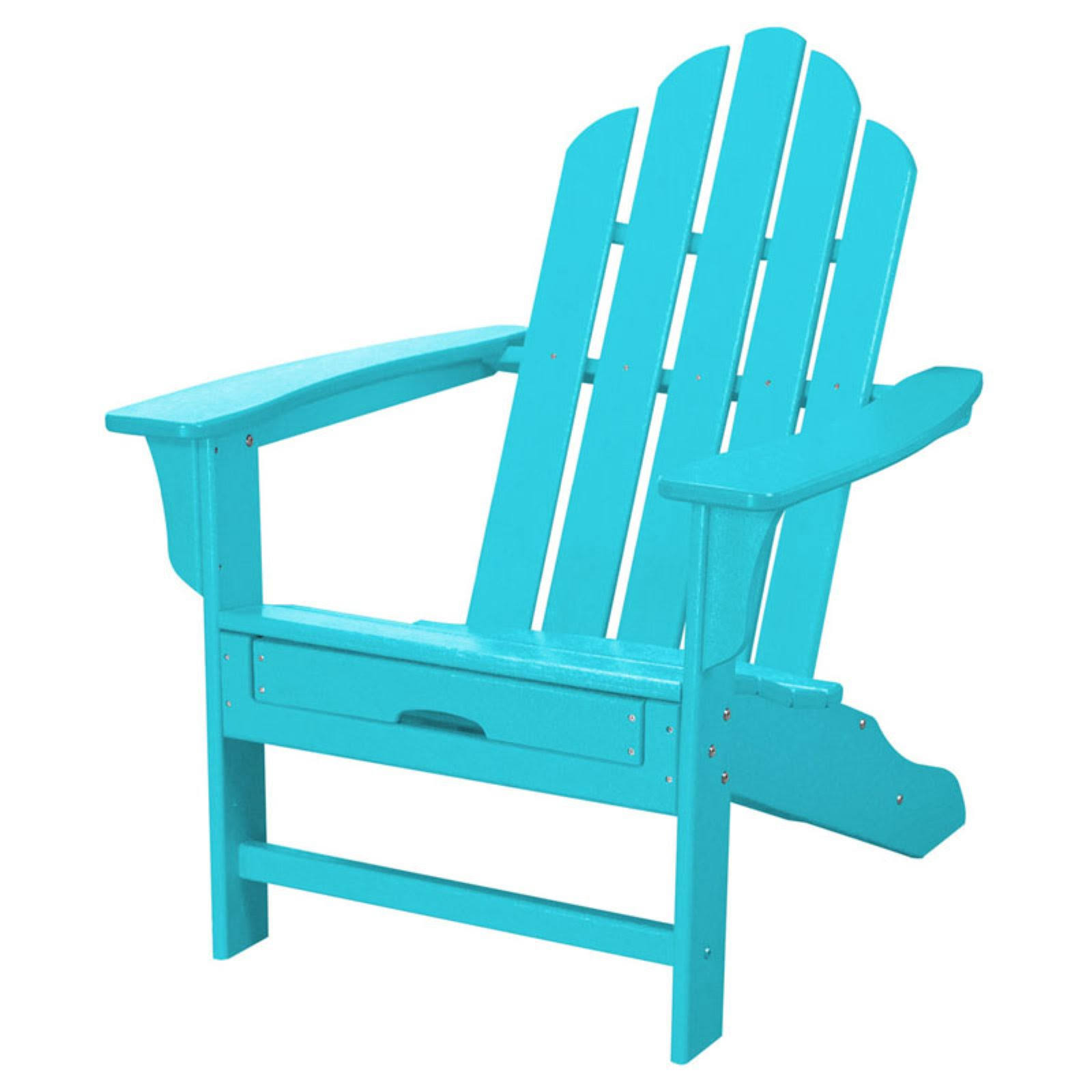 Hanover All-Weather Contoured Adirondack Chair with Hideaway Ottoman- Aruba