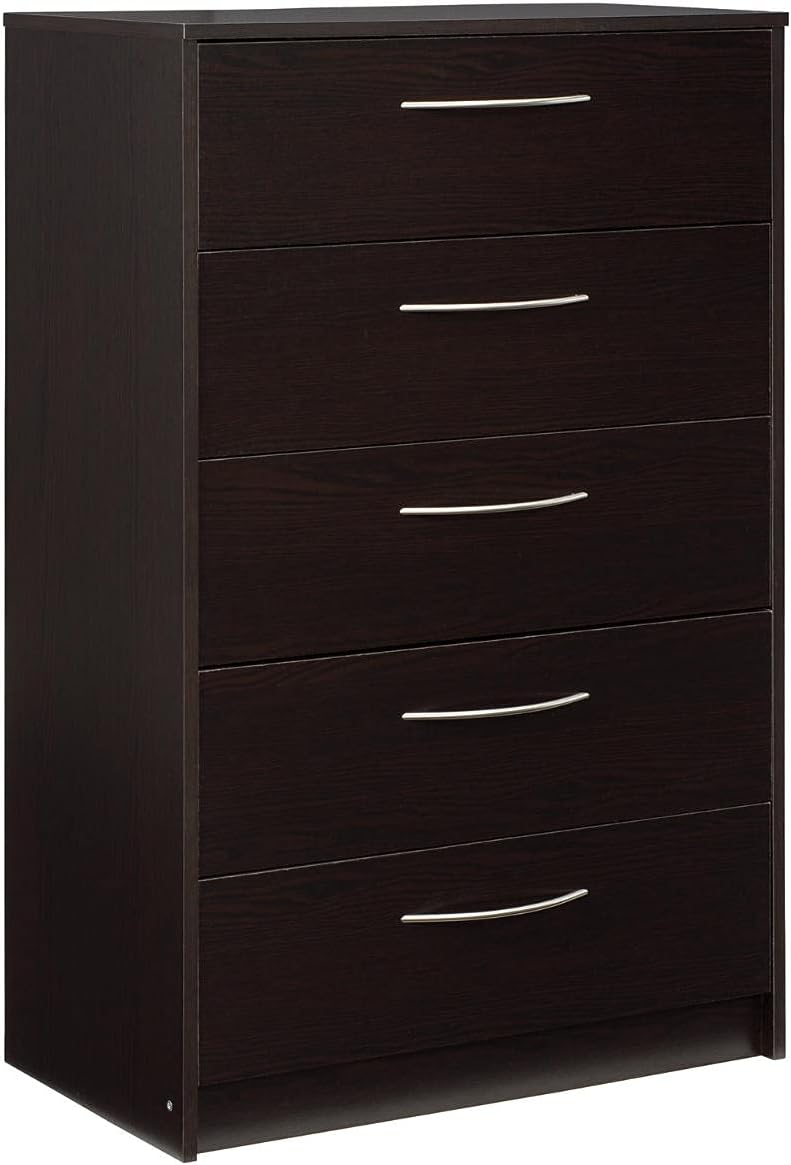Signature Design by Ashley Finch Contemporary 5 Drawer Chest of Drawers, Black