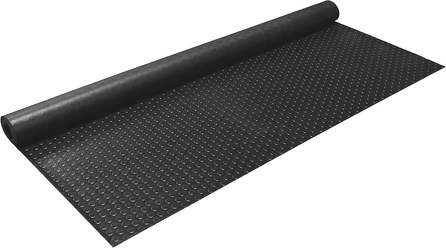 IncStores 1.6mm Thick Standard-Grade Nitro Roll Garage Floor Mat | Flexible Vinyl Floor Mat for a Stronger and Safer Garage, Workshop, or Trailer | Diamond-Plate, Midnight Black, 7.5' x 20'